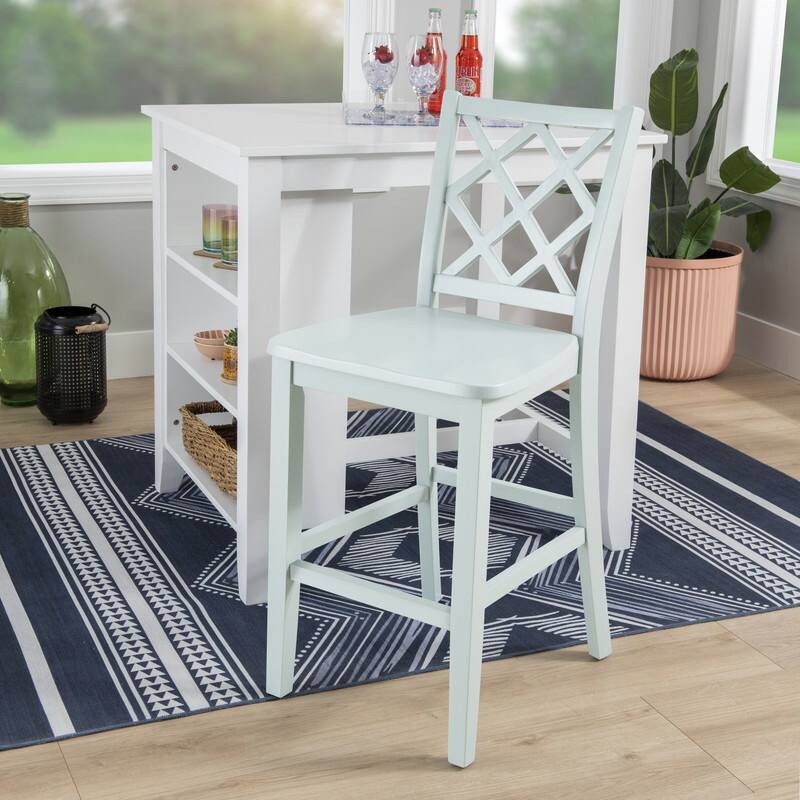 Catron Counter Height Solid Wood Dining Bar Stool - Mint Green