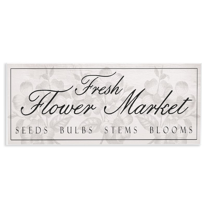 Stupell Vintage Fresh Flower Market Wall Plaque Art Design By Lil' Rue - 17 x 7