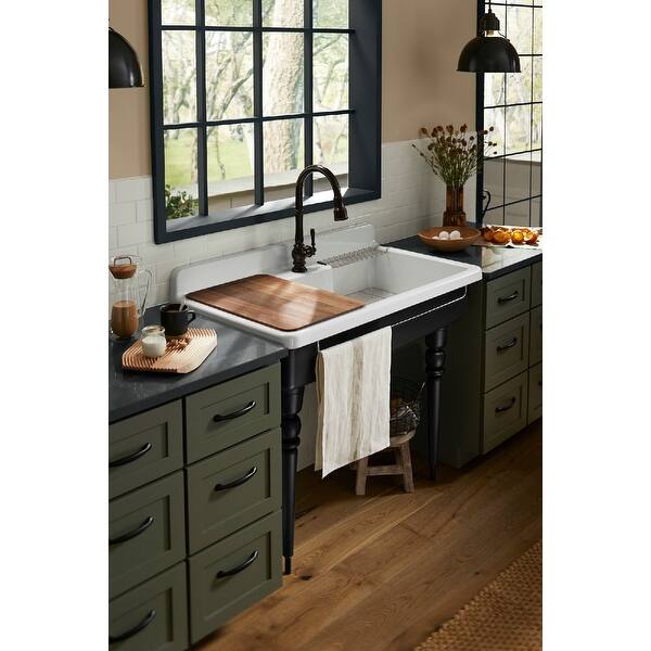 Shop Kohler K 21103 1hp5 Farmstead 45 Drop In Or Wall Mounted Single Basin Cast Iron Kitchen Sink White Overstock 28320797
