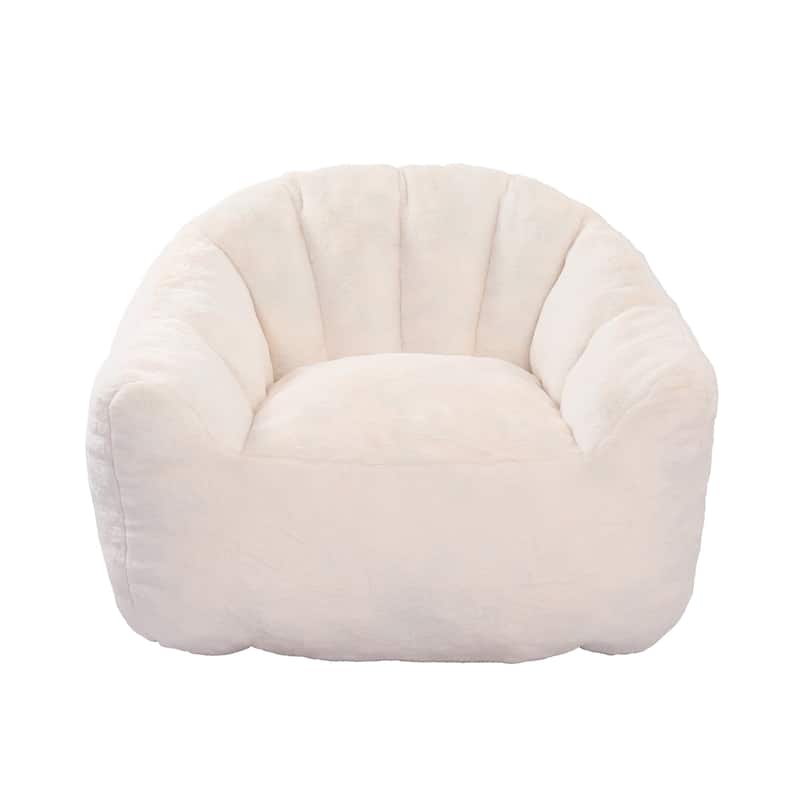 GDFStudio - Faux Fur 41.4" Deep Seat Bean Bag Chair with Armrests