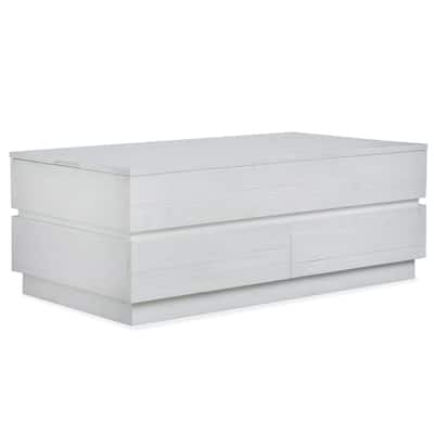 Magnussen Home Claudette Alabaster Lift Top Storage Cocktail Table with Casters - 48''W x 26''D x 18''H
