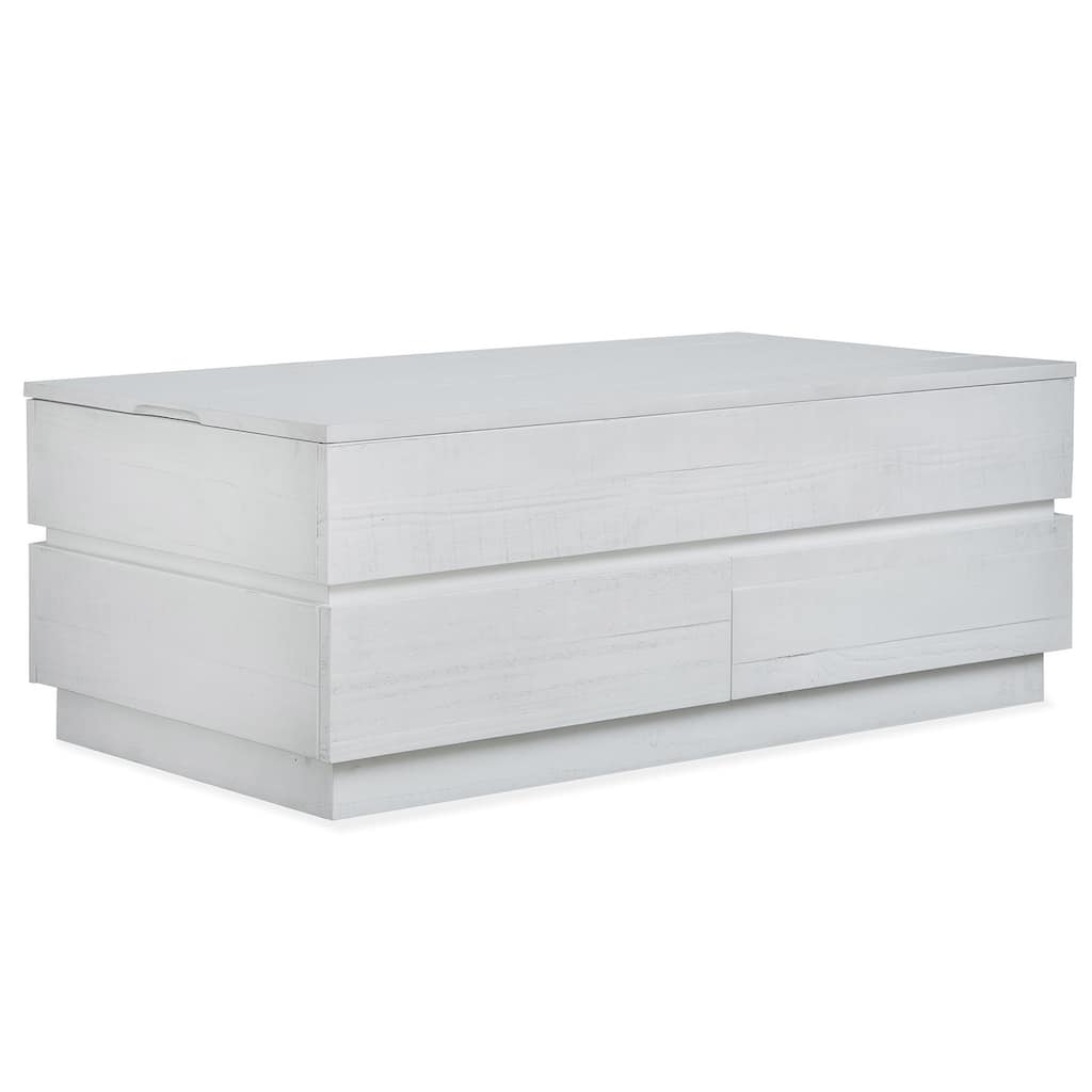 Magnussen Home Claudette Alabaster Lift Top Storage Cocktail Table with Casters - 48''W x 26''D x 18''H