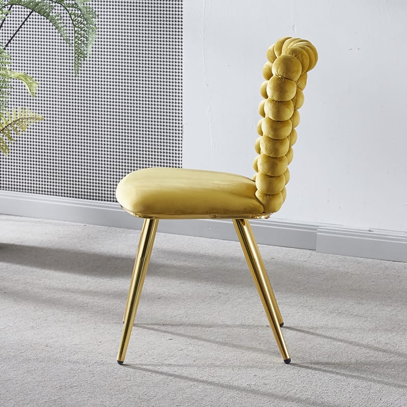 Modern Chair(set of 2 ) with Iron Tube Legs, Soft Cushions and Comfortable Backrest, Suitable for Dining Room, Living Room