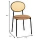 preview thumbnail 26 of 92, Leisuremod Euston Modern Velvet/Leather Dining Chair - Minimalist Wicker Back Accent Chair for Home Living Room & Kitchen