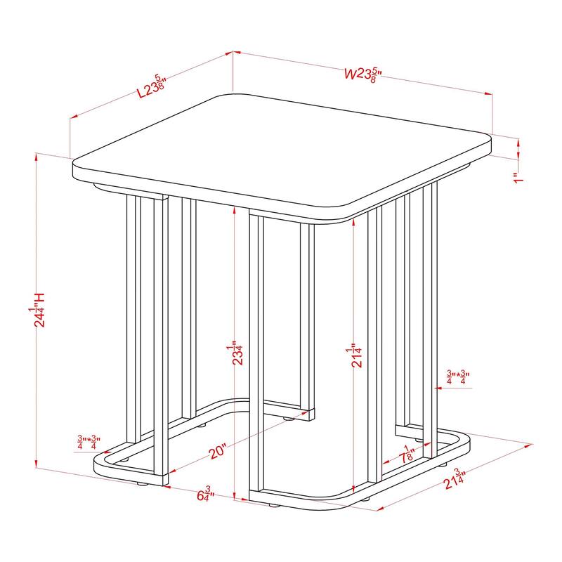 Deeanne Contemporary 24-inch Faux Marble Side Table by Furniture of America
