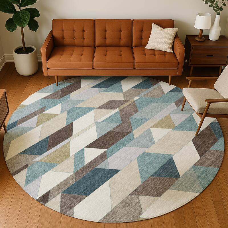 Machine Washable Indoor/ Outdoor Modern DeVaughn Chantille Rug