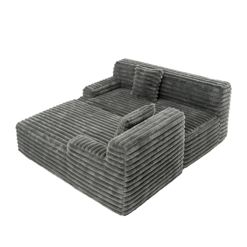 Sectional Upholstered Sofa with Convertible Upholstered Chair