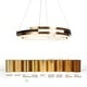 preview thumbnail 9 of 9, Modern Contemporary Black Gold Wheel Chandelier Integrated LED Round Pendant Light for Dining Room - 25.5" D x 63.5" H