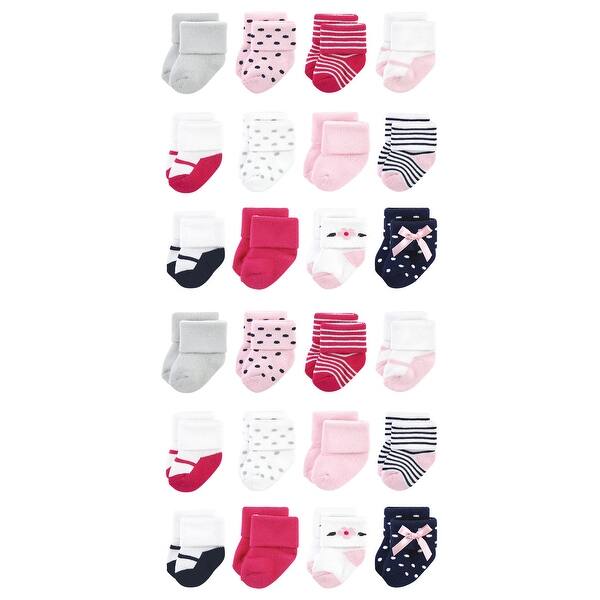 slide 1 of 1, Little Treasure Baby Cotton Rich Terry Socks 24-Pack, Polished 6-12 Months - Polished