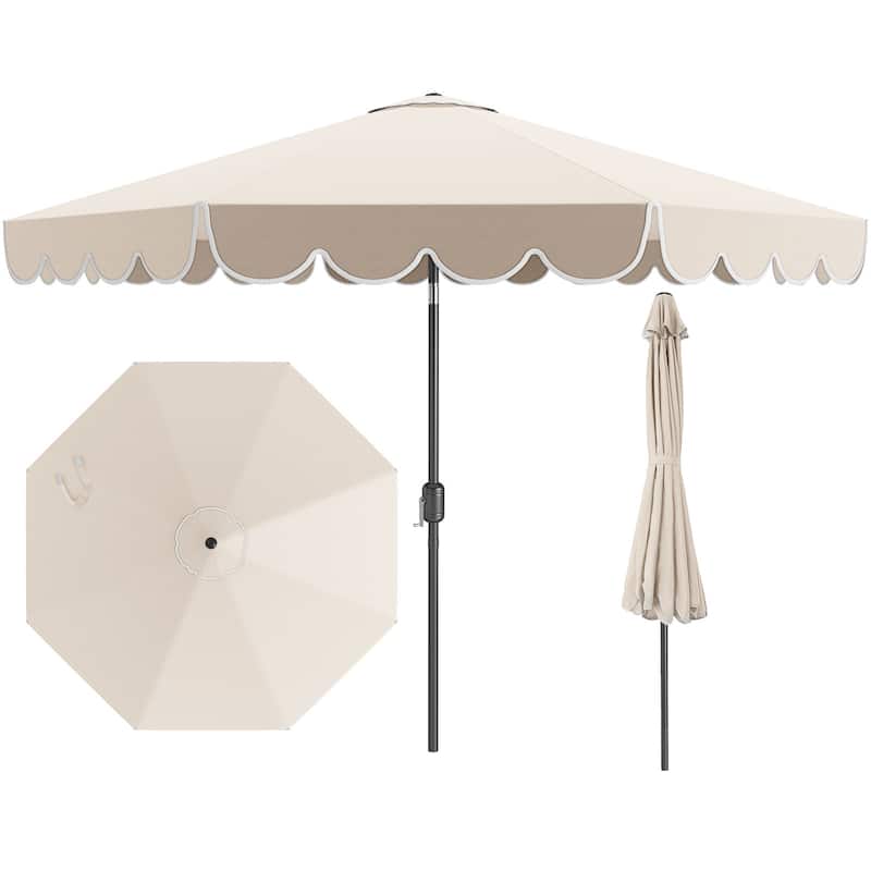 10 FT Patio Umbrella Market Table Umbrella Outdoor Sun Shade w/Crank - Beige
