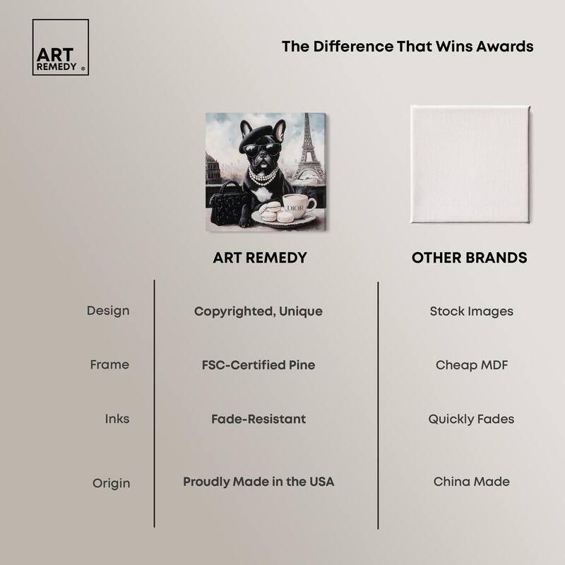 Frenchie in Paris Treats Canvas by Art Remedy, Gallery Wrapped