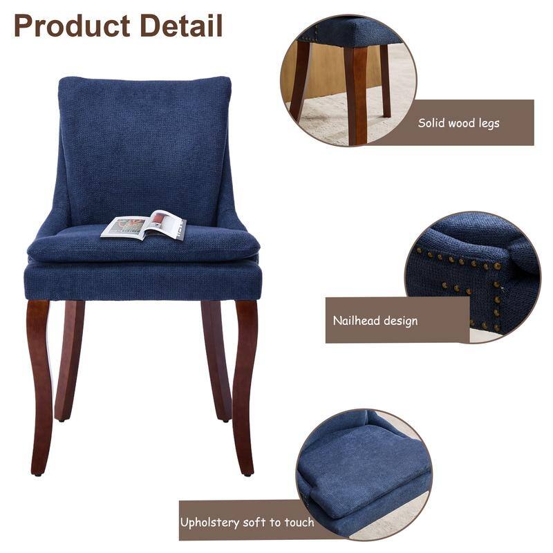 Modern Double-layer Cushioned Dining Chairs Set of 4