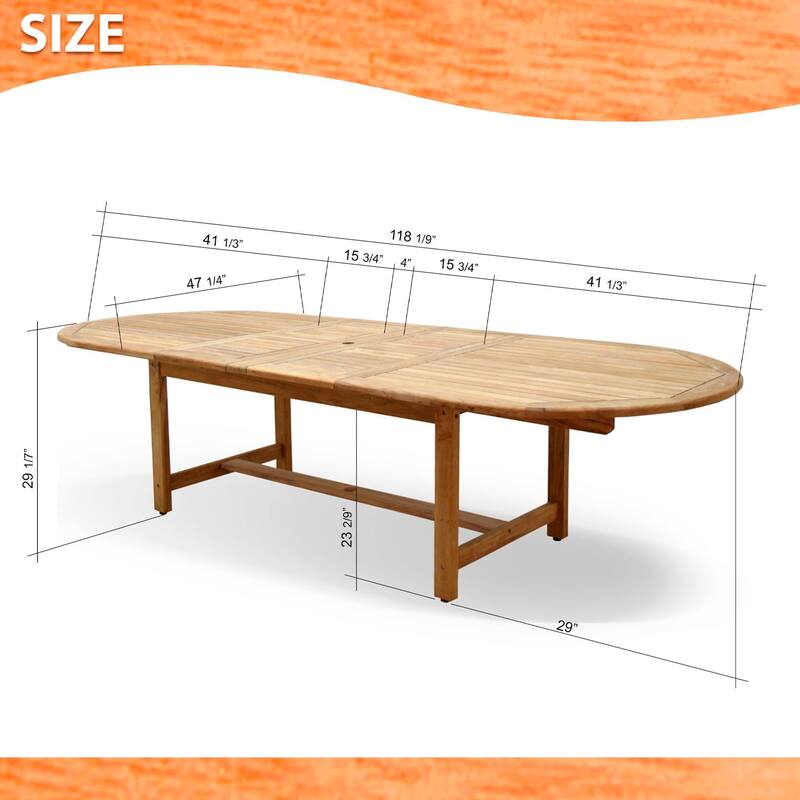 Amazonia FSC Teak Ravello 13pc Outdoor Patio Dining Set with Cushions - 13 pc