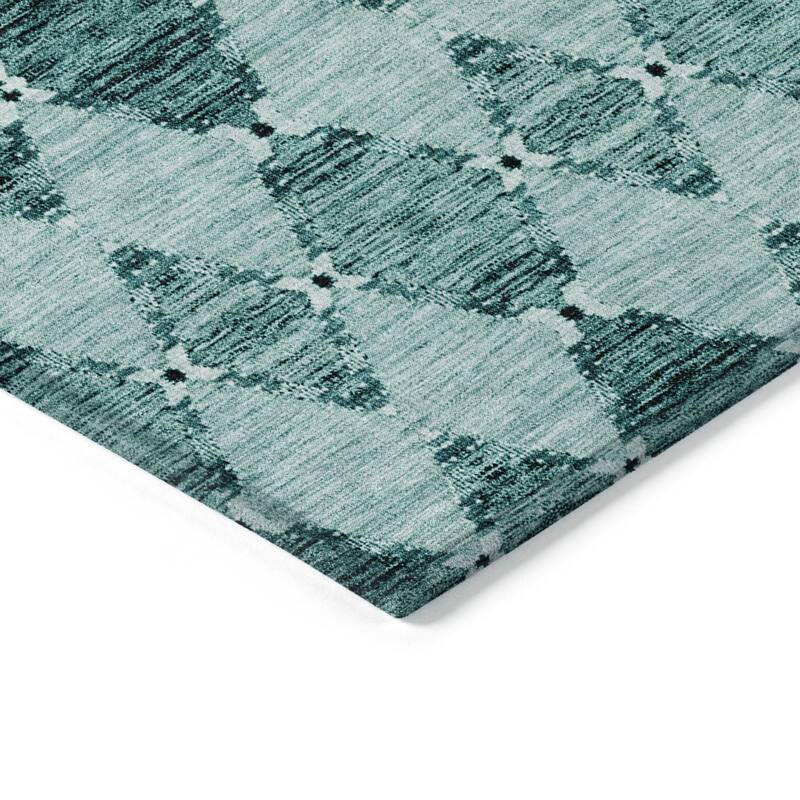 Machine Washable Indoor/ Outdoor Chantille Modern Boho Damask Rug