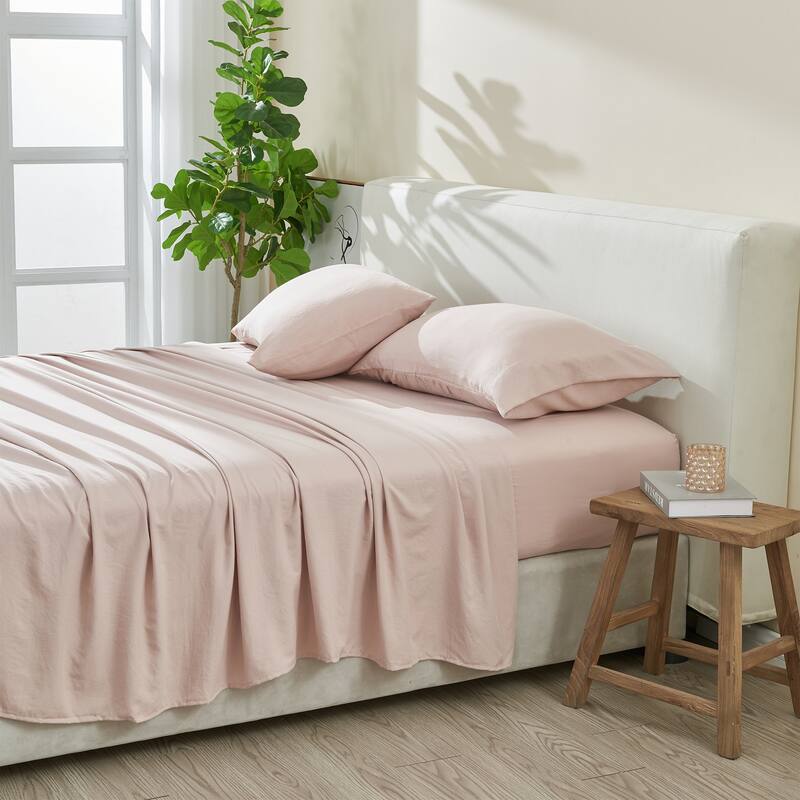 Patina Vie Maison Pre-Washed Microfiber Ultra-Soft Solid Bed Sheet Set