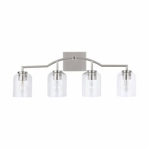 Carter 4-light Bath/ Vanity Fixture w/ Clear Seeded Glass