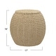preview thumbnail 14 of 74, Household Essentials Handwoven Barrel Wicker Storage Basket Side Table - 17.0"L x 17.0"W x 19.0"H