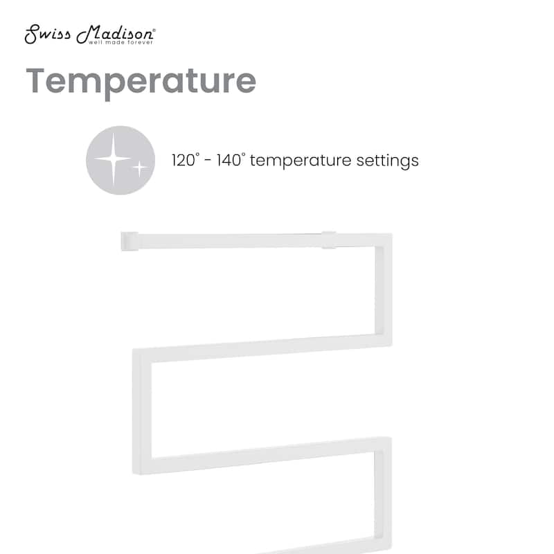 Voltaire 5-Bar Electric Towel Warmer In Matte White - 31.5" x 23.62" x 3.15"