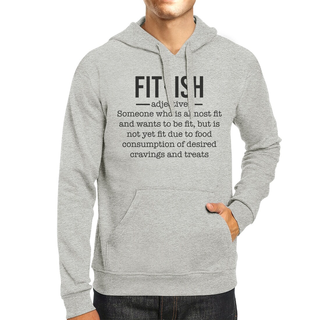 Shop Fit Ish Unisex Grey Pullover Hoodie Cute Workout Hooded