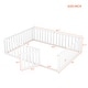preview thumbnail 8 of 14, Queen Size Wood Floor Bed Frame with Fence and Door