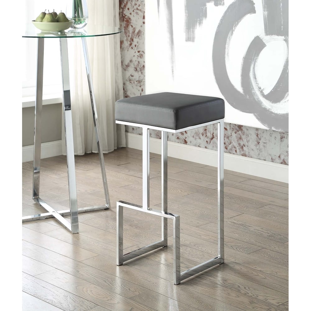 Farrier Chrome Leg Upholstered Counter Stool