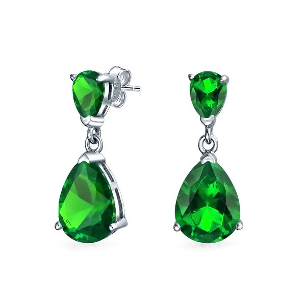 Bling Jewelry 925 Silver Green Cz Drop Earrings Free Shipping On Bling Jewelry 925 Silver Green Cz Drop Earrings