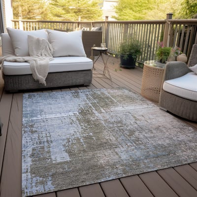 Machine Washable Indoor/ Outdoor Chantille Modern Ombre Rug