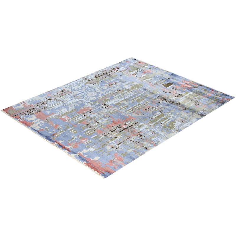 Ikat One-of-a-Kind Hand-Knotted Area Rug, Purple - 8' 3" x 10' 4"