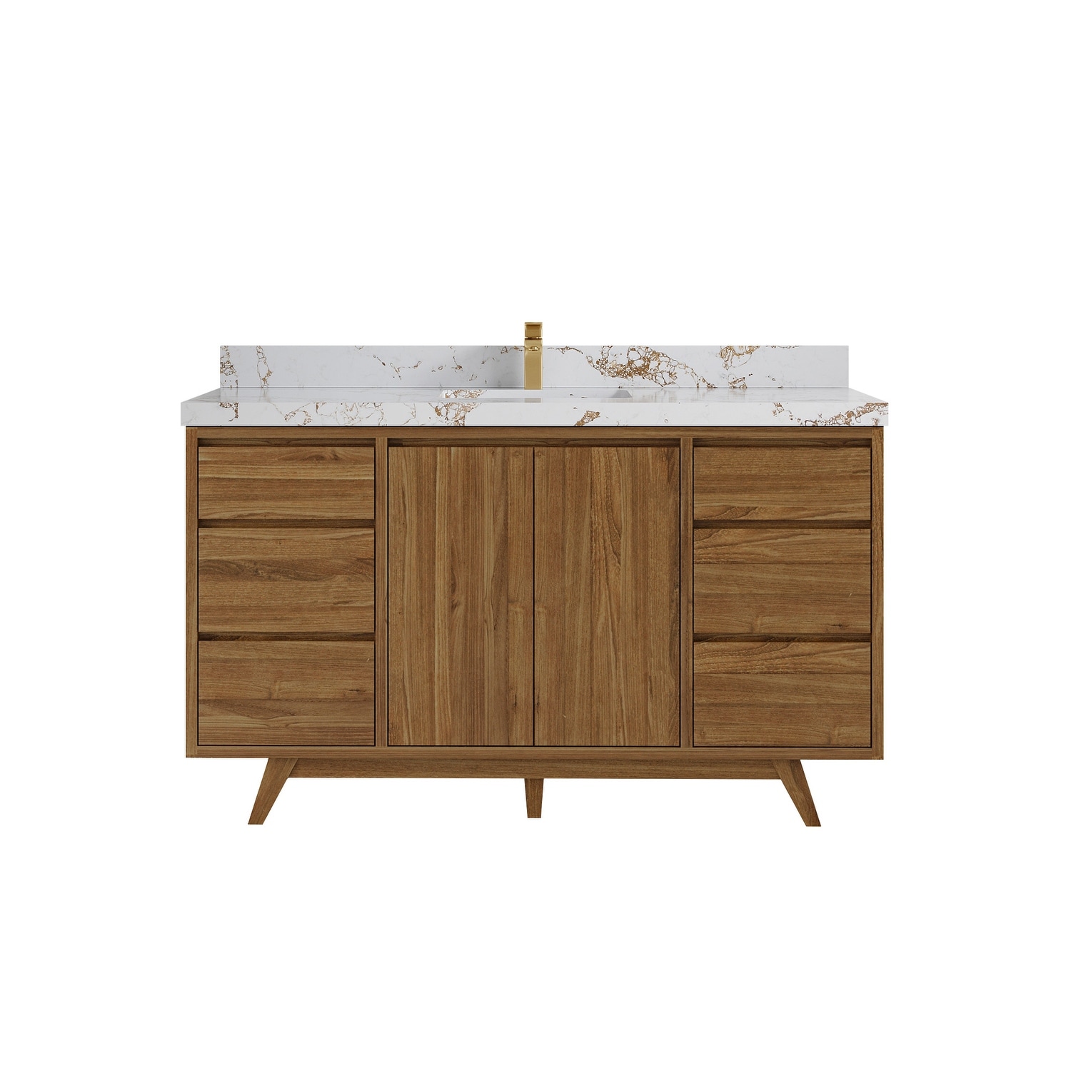 Willow Collections 60 in. W x 22 in. D Madison Teak Single Sink Bathroom Vanity with Countertop