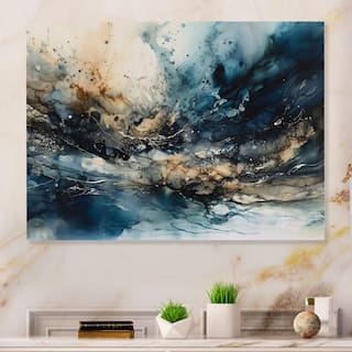 Designart "Blue And The Essence Of Nature I" Abstract Painting Metal Wall Art