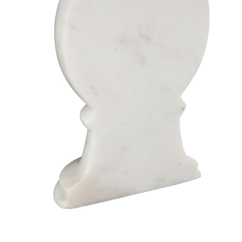 Black or White Marble Sleek Orb Globe Decorative Bookends (Set of 2)