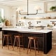 preview thumbnail 15 of 14, 2-Light Modern Black/Gold Linear Fabric Cone Large Pendant Light for Kitchen Island