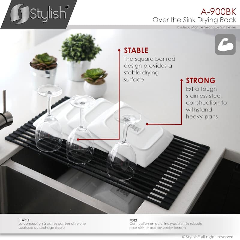 STYLISH Multipurpose Over Sink Roll-Up Dish Drying Rack