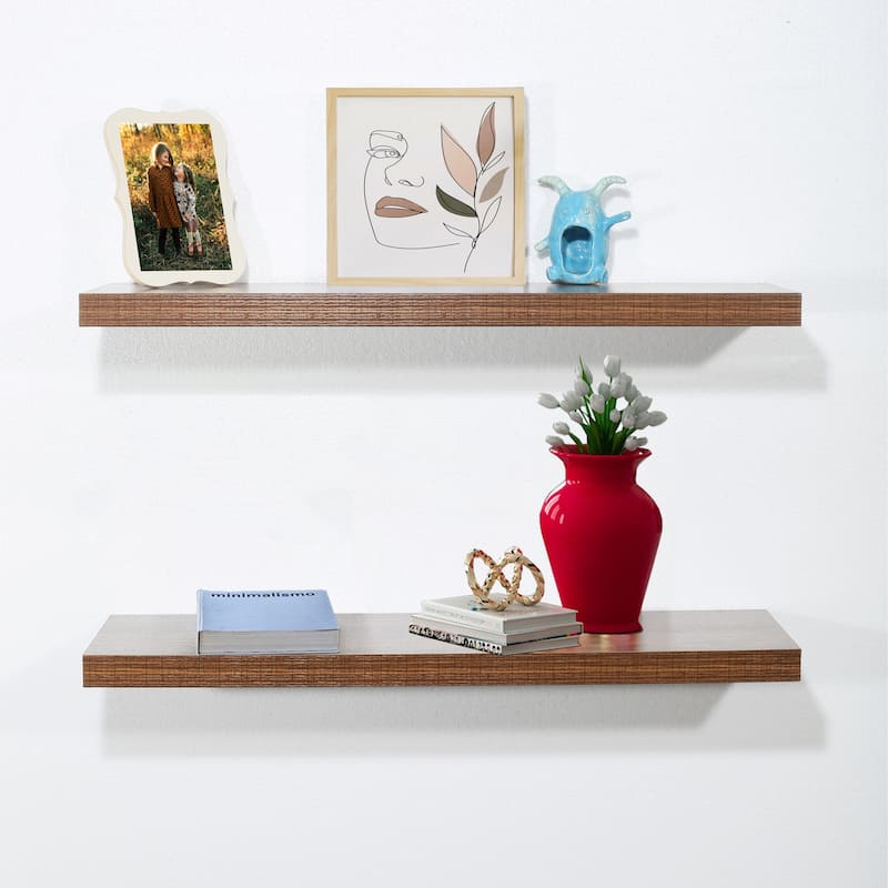 DAVEE Set of 2 Antique WaInut Floating Shelves--31.5*9.25*1.5 inches - Antigue Walnut - 31.5*9.25*1.5 inches