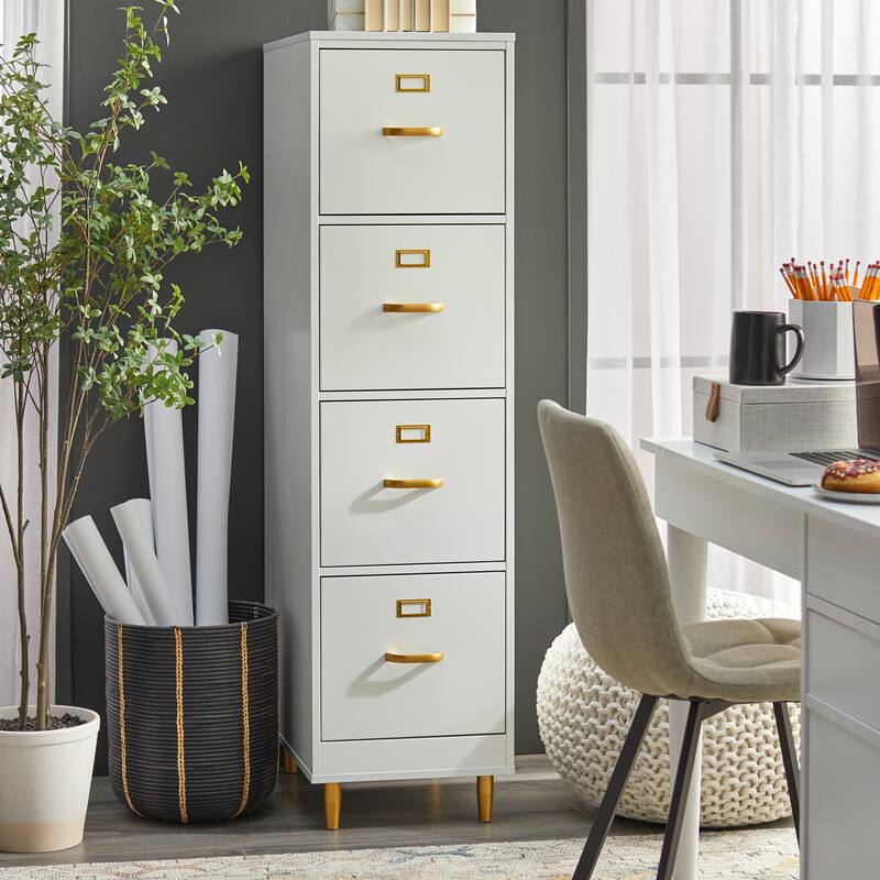 Carson Carrington Erfjord 4-Drawer Filing Cabinet - White