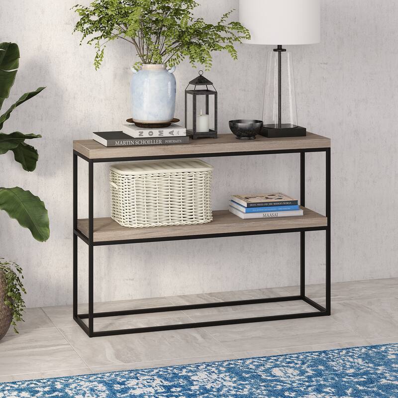 Edmund Console Table - Antiqued Gray Oak