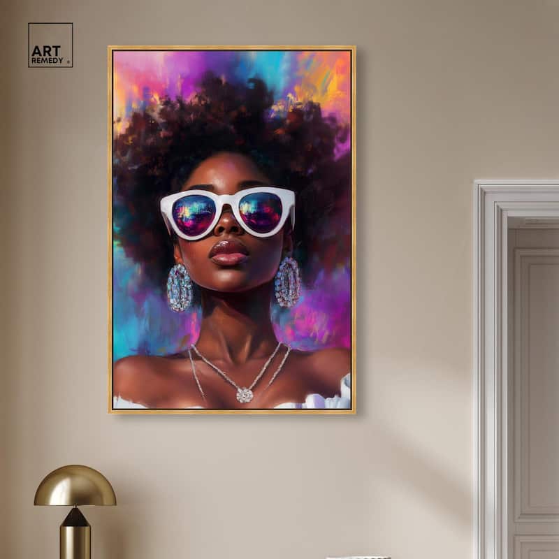 Bold Colorful Curls Canvas by Art Remedy