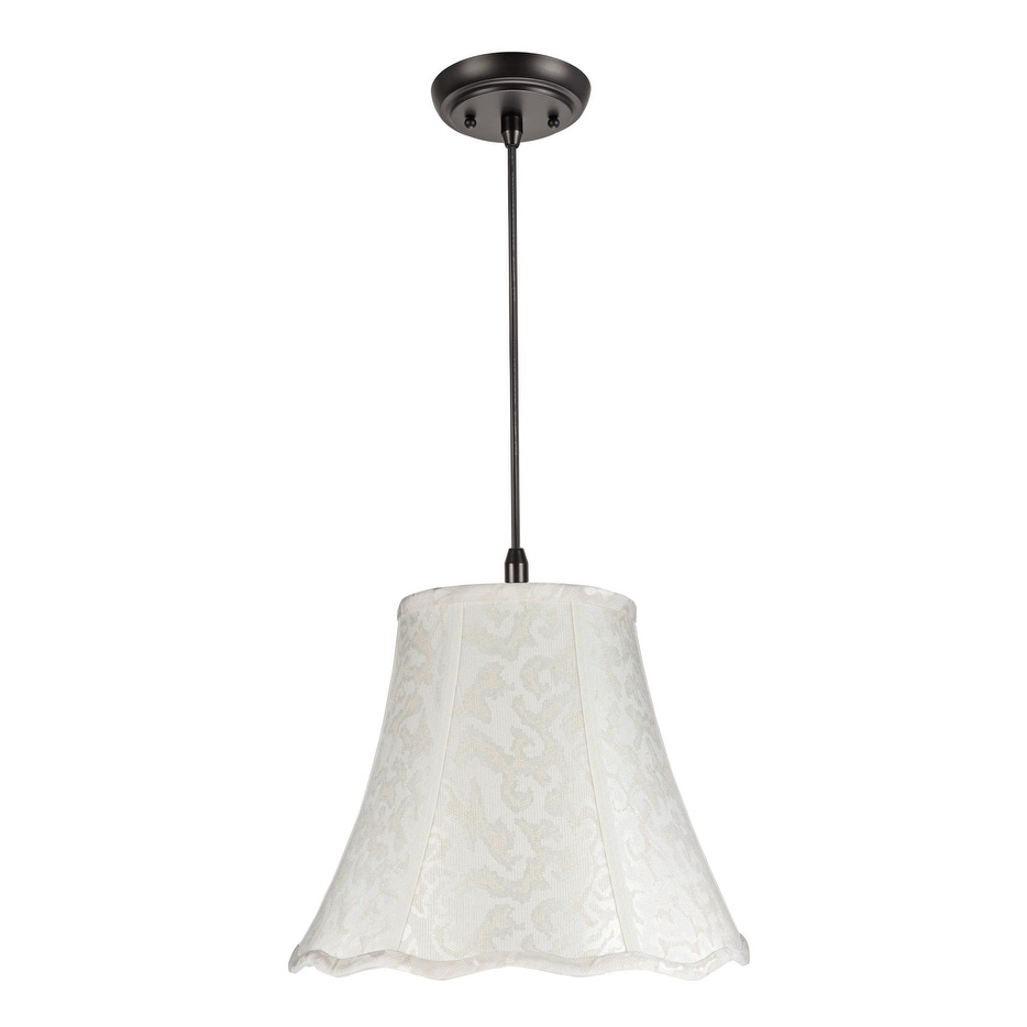 Aspen Creative 1Light Fabric Lamp Shade Hanging Pendant, Off White — free download
