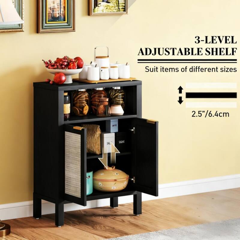 23.3" Modern Buffet Cabinet with Adjustable Shelf