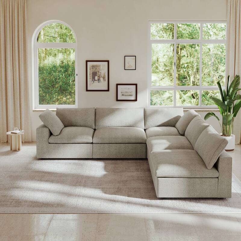120.45'' Oversize Down Filled Corner 5-seats Sectional Sofa Couch