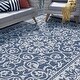 preview thumbnail 1 of 34, Colonnade Farmhouse Floral & Botanical Indoor/Outdoor Area Rug 5'3'' x 7'3'' - Navy