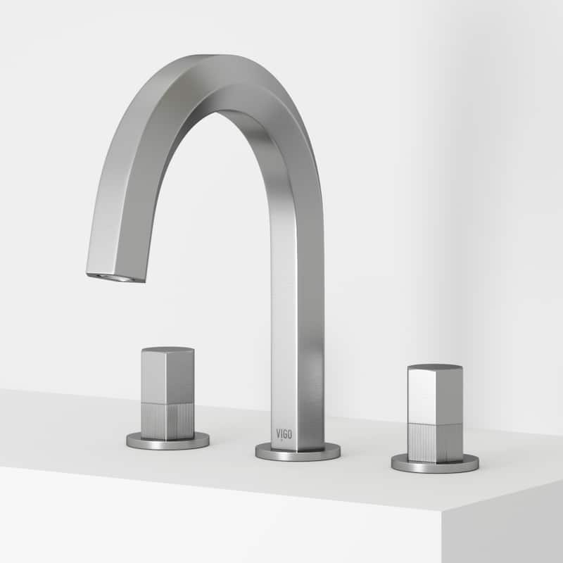 VIGO Hart 9" H 2-Handle Widespread Bathroom Faucet - Brushed Nickel