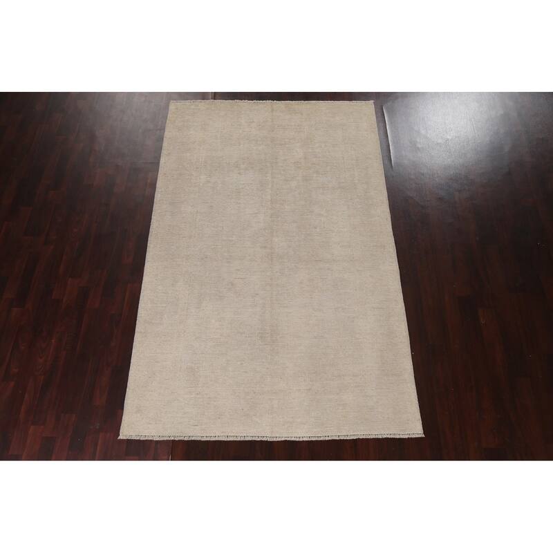 Vegetable Dye Muted Oushak Oriental Area Rug Hand-knotted Wool Carpet - 5'10" x 9'2"