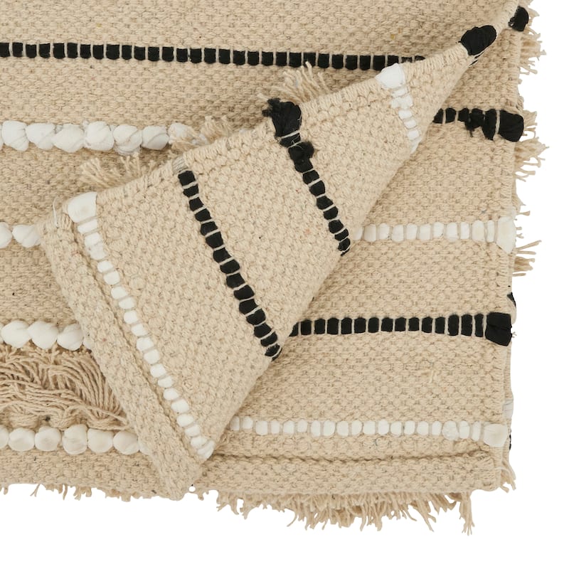 Artisanal Knotwork Fringed Table Runner - 16"x72"