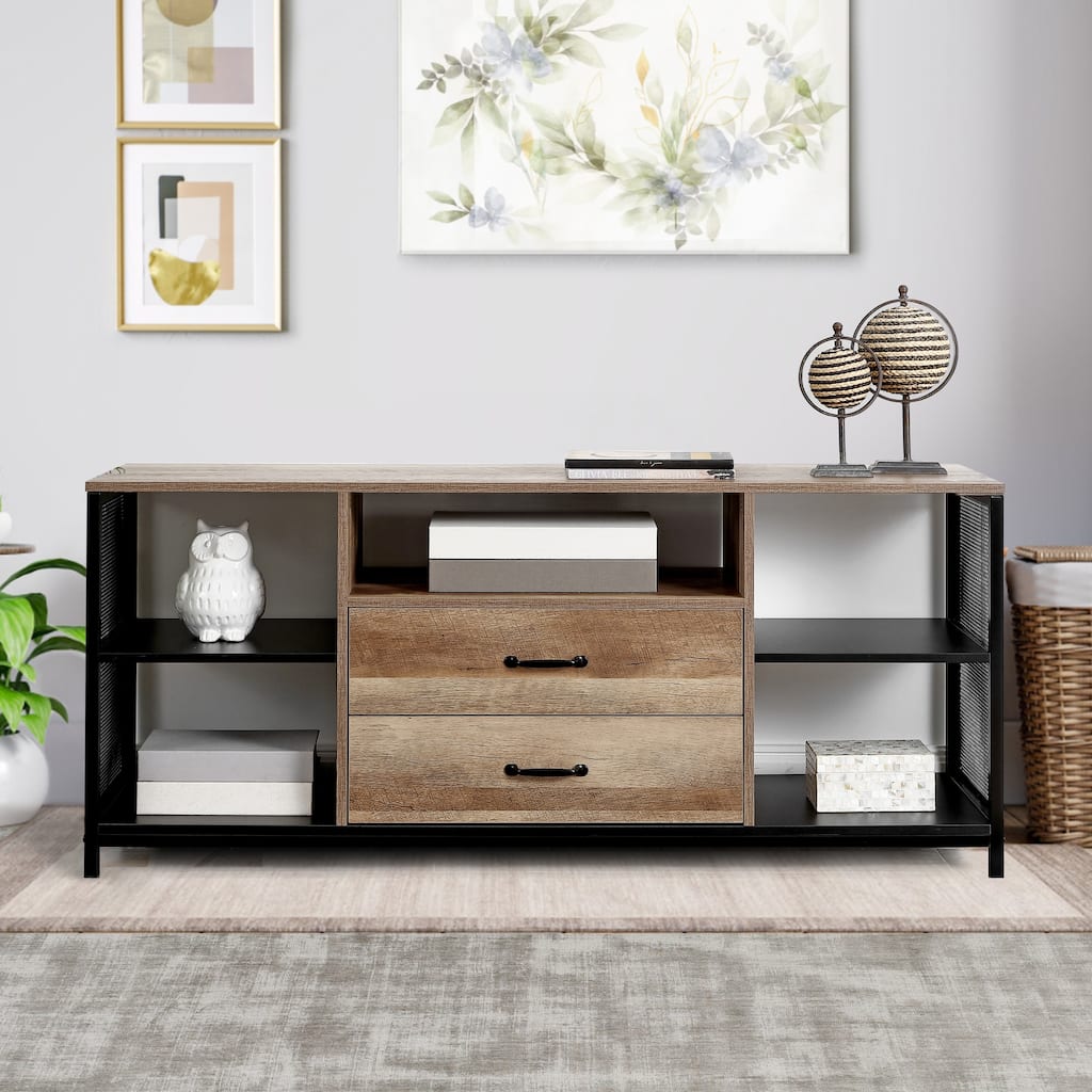 Ledel 55-inch Industrial TV Stand with Drawers and Shelves for TVs Up To 60"