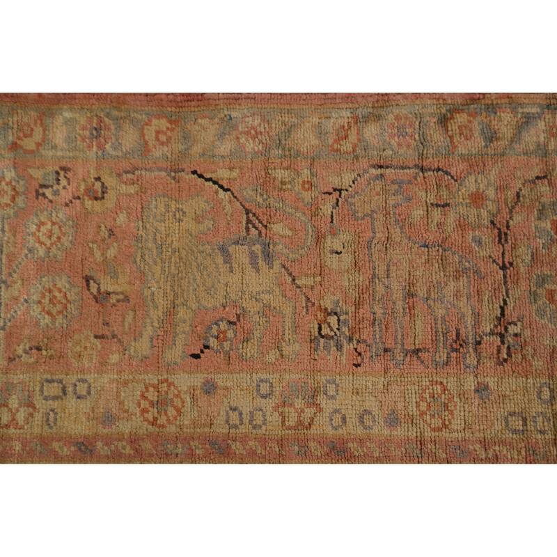Hand Knotted Traditional Silk Yellow Animal Pictorial Area Rug - 5' 10'' X 4' 0''