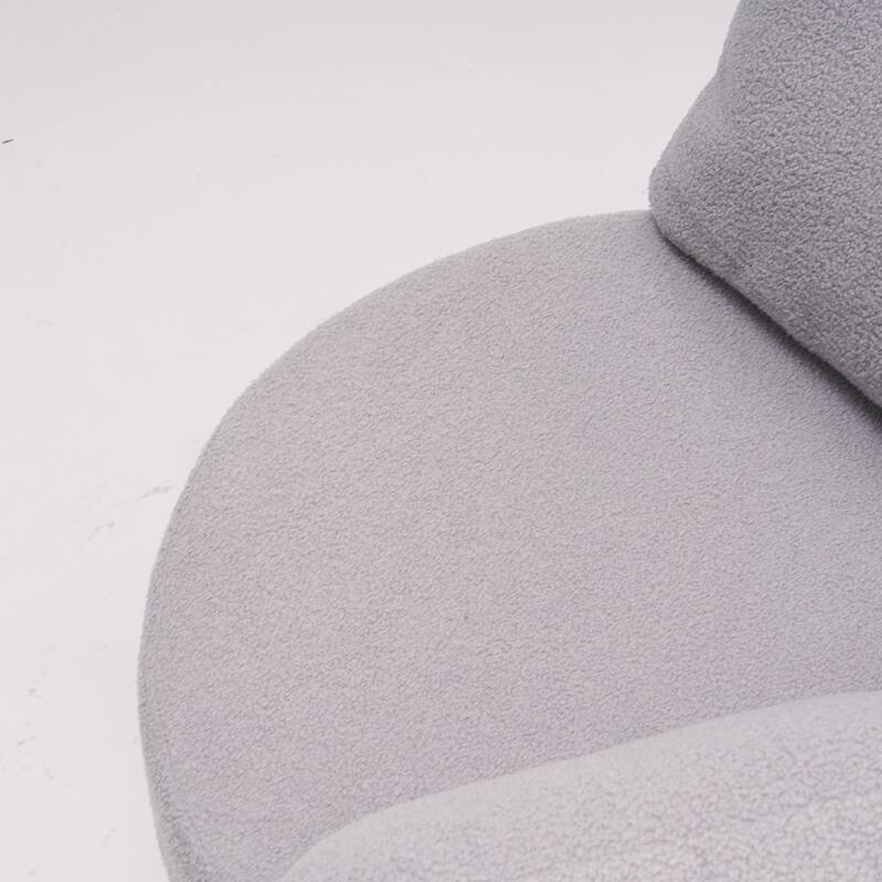 Teddy Fabric Swivel Storage Chair With Back Cushion