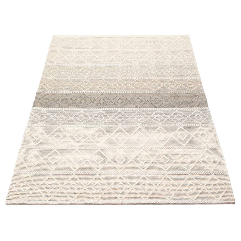 ECARPETGALLERY Braid weave Sienna Cream Wool Rug - 5'1 x 7'9