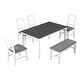preview thumbnail 8 of 18, 6 Piece Dining Table Set, Wood Rectangular Dining Table with Upholstered Bench and 4 Dining Chairs, Kitchen Table Set