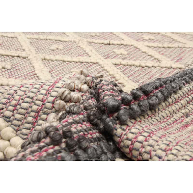 ECARPETGALLERY Braid weave Sienna Cream Wool Rug - 6'1 x 9'4